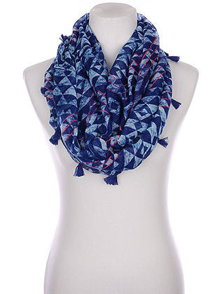 SCARF   TRIANGULAR PRINT  KYF1003BLU