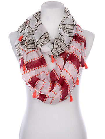 SCARF   STRIPE DOT PRINT  KYF1007ORG - Scarvesnthangs
 - 2
