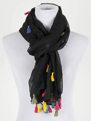 SCARF   TASSEL EDGE  KYF20001BLK - Scarvesnthangs
 - 3