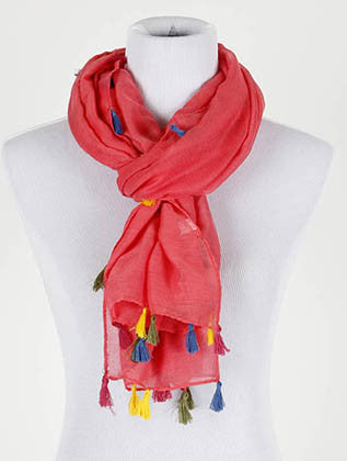 SCARF   TASSEL EDGE  KYF20001COR - Scarvesnthangs
 - 3