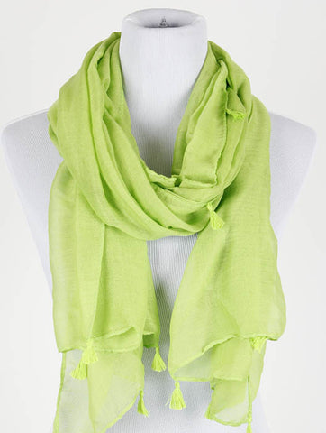 SCARF   TASSEL EDGE  KYF20001GRN - Scarvesnthangs
 - 2
