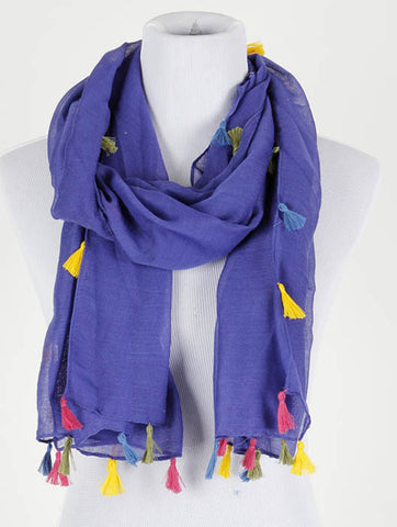 SCARF   TASSEL EDGE  KYF20001NVY - Scarvesnthangs
 - 2