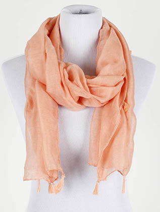 SCARF   TASSEL EDGE  KYF20001PCH - Scarvesnthangs
 - 1