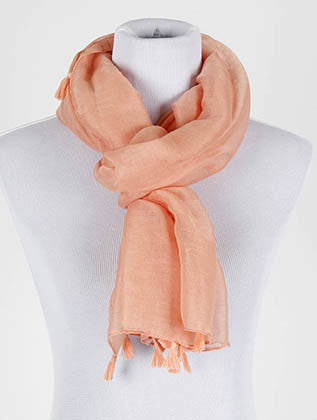 SCARF   TASSEL EDGE  KYF20001PCH - Scarvesnthangs
 - 3