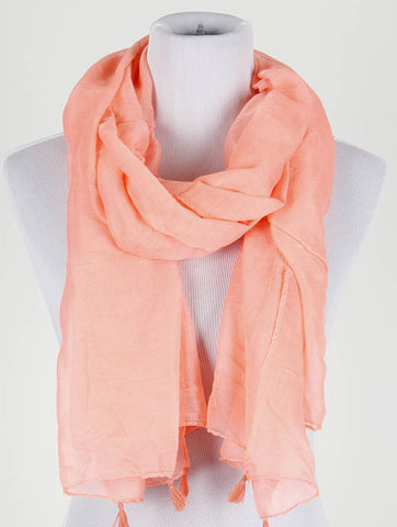 SCARF   TASSEL EDGE  KYF20001PKA - Scarvesnthangs
 - 2