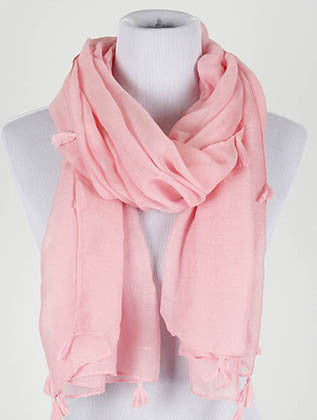 SCARF   TASSEL EDGE  KYF20001PKB