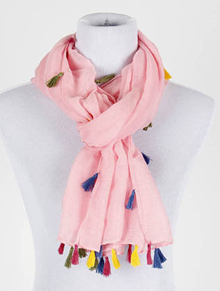 SCARF   TASSEL EDGE  KYF20001PKC - Scarvesnthangs
 - 3