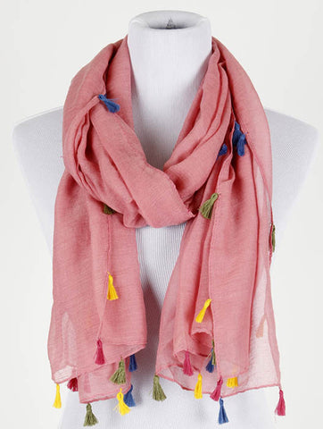 SCARF   TASSEL EDGE  KYF20001PKD - Scarvesnthangs
 - 2