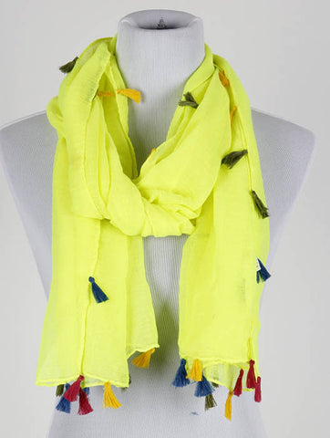 SCARF   TASSEL EDGE  KYF20001YEW - Scarvesnthangs
 - 2