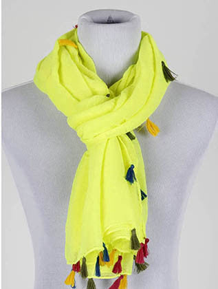 SCARF   TASSEL EDGE  KYF20001YEW - Scarvesnthangs
 - 3