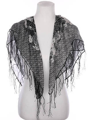 SCARF   ROSE PRINT  KYF7013BLK - Scarvesnthangs
 - 3
