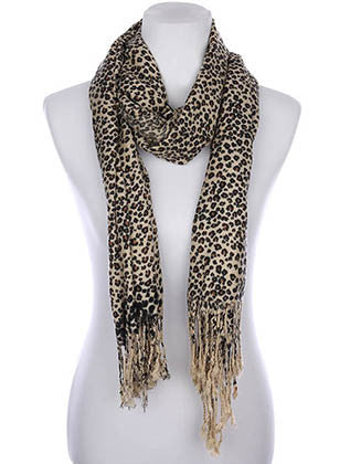 SCARF   LEOPARD PRINT  KYF7014BEG