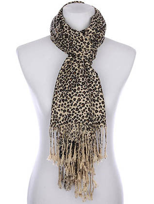 SCARF   LEOPARD PRINT  KYF7014BEG - Scarvesnthangs
 - 3