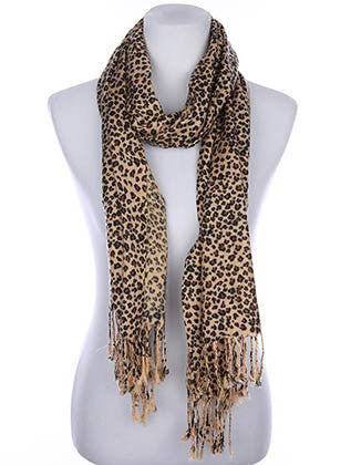 SCARF   LEOPARD PRINT  KYF7014BRO