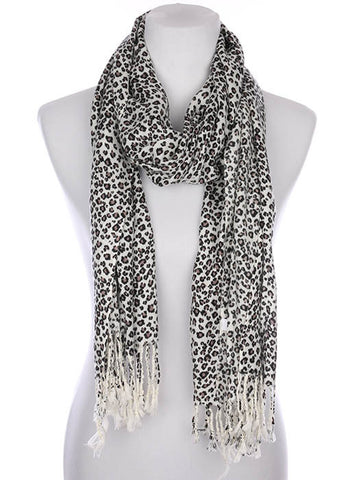SCARF   LEOPARD PRINT  KYF7014WHT - Scarvesnthangs
 - 2