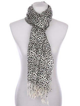 SCARF   LEOPARD PRINT  KYF7014WHT - Scarvesnthangs
 - 3