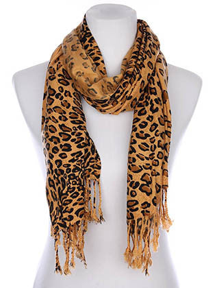 SCARF   LEOPARD PRINT  KYF7015BRO