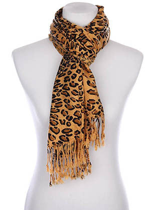 SCARF   LEOPARD PRINT  KYF7015BRO - Scarvesnthangs
 - 3