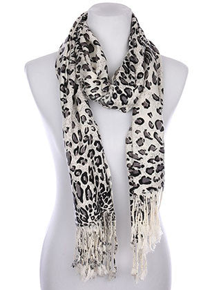 SCARF   LEOPARD PRINT  KYF7015GRY - Scarvesnthangs
 - 1