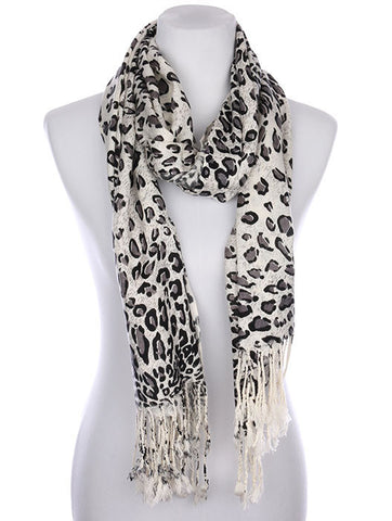 SCARF   LEOPARD PRINT  KYF7015GRY - Scarvesnthangs
 - 2