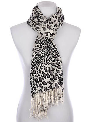 SCARF   LEOPARD PRINT  KYF7015GRY - Scarvesnthangs
 - 3