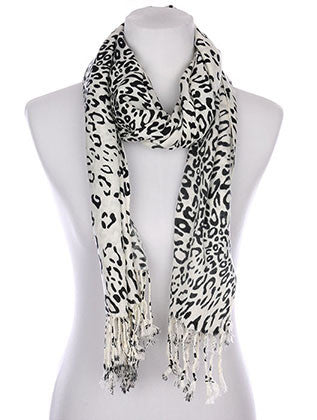 SCARF   LEOPARD PRINT  KYF7015WHT