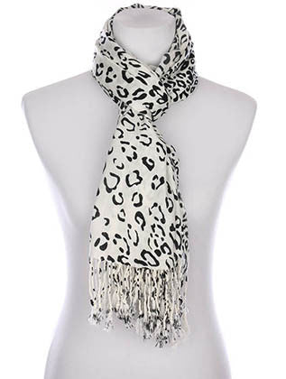 SCARF   LEOPARD PRINT  KYF7015WHT - Scarvesnthangs
 - 3