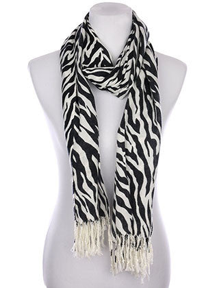 SCARF   ZEBRA PRINT  KYF7016BKW - Scarvesnthangs
 - 1