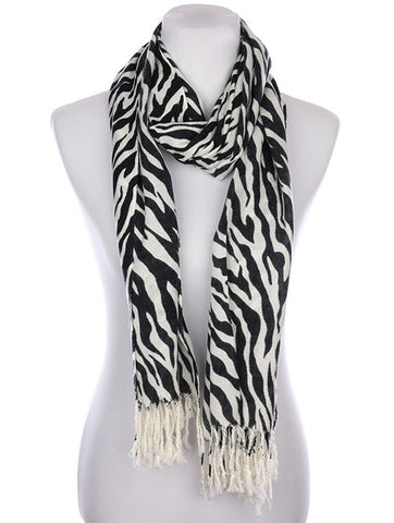 SCARF   ZEBRA PRINT  KYF7016BKW - Scarvesnthangs
 - 2