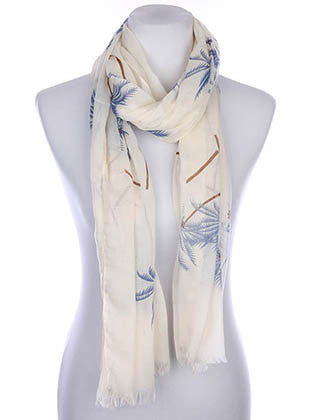 SCARF   PALM TREE PRINT  KYF7019BLU - Scarvesnthangs
 - 1
