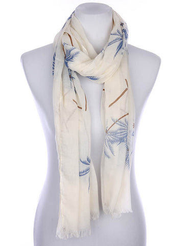 SCARF   PALM TREE PRINT  KYF7019BLU - Scarvesnthangs
 - 2