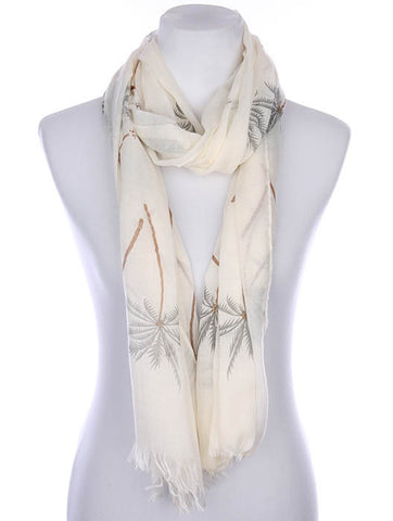 SCARF   PALM TREE PRINT  KYF7019GRY - Scarvesnthangs
 - 2