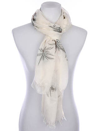SCARF   PALM TREE PRINT  KYF7019GRY - Scarvesnthangs
 - 3