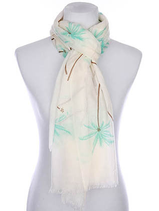 SCARF   PALM TREE PRINT  KYF7019MIN - Scarvesnthangs
 - 3