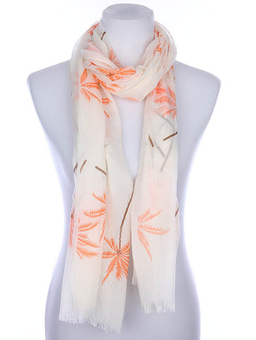 SCARF   PALM TREE PRINT  KYF7019ORG - Scarvesnthangs
 - 2