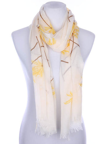 SCARF   PALM TREE PRINT  KYF7019YEW - Scarvesnthangs
 - 2