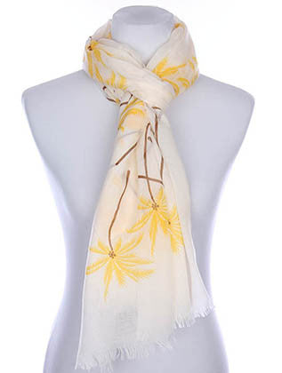 SCARF   PALM TREE PRINT  KYF7019YEW - Scarvesnthangs
 - 3