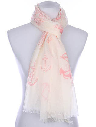 SCARF   NAUTICAL PRINT  KYF7020PNK - Scarvesnthangs
 - 3