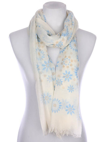 SCARF   FLORAL PRINT  KYF7021BLU - Scarvesnthangs
 - 2