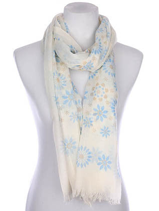 SCARF   FLORAL PRINT  KYF7021BLU - Scarvesnthangs
 - 1