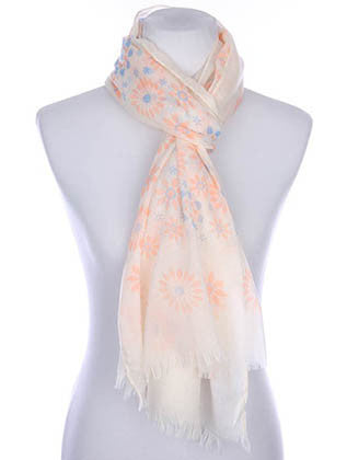 SCARF   FLORAL PRINT  KYF7021ORG - Scarvesnthangs
 - 3
