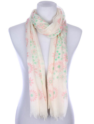 SCARF   FLORAL PRINT  KYF7021PNK - Scarvesnthangs
 - 2