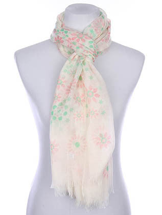 SCARF   FLORAL PRINT  KYF7021PNK - Scarvesnthangs
 - 3