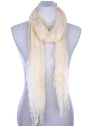 SCARF   SEAHORSE PRINT  KYF7022BEG