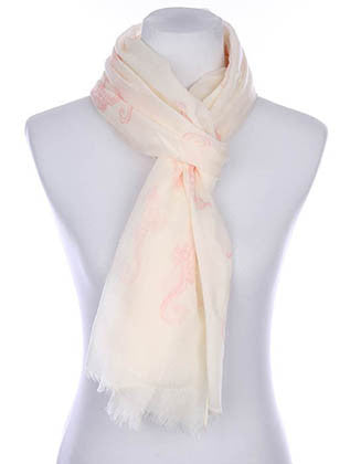 SCARF   SEAHORSE PRINT  KYF7022PNK - Scarvesnthangs
 - 3