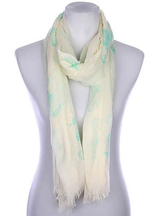 SCARF   SEAHORSE PRINT  KYF7022TEL - Scarvesnthangs
 - 1