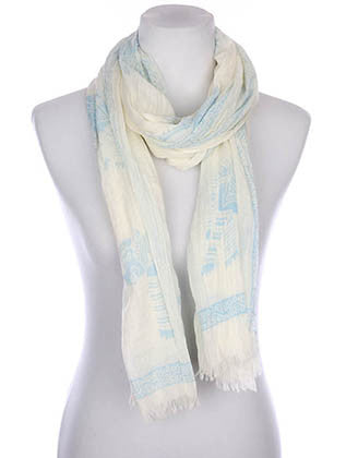 SCARF   HINDU ELEPHANT PRINT  KYF7023BLU