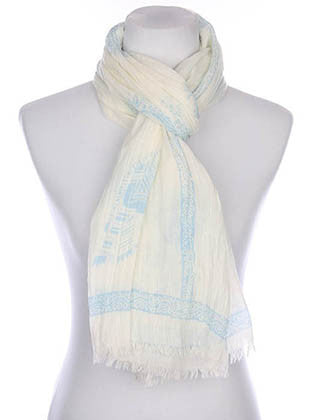 SCARF   HINDU ELEPHANT PRINT  KYF7023BLU - Scarvesnthangs
 - 3