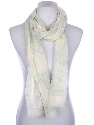 SCARF   HINDU ELEPHANT PRINT  KYF7023GRY - Scarvesnthangs
 - 1