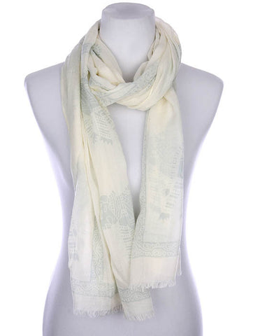 SCARF   HINDU ELEPHANT PRINT  KYF7023GRY - Scarvesnthangs
 - 2